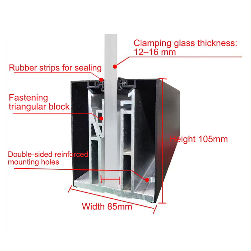 U Channel Glass Railing -Floor Mounted Glass Railing Z1 - JWT Glass ...
