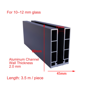 u channel glass railing floor mounted base shoe z2